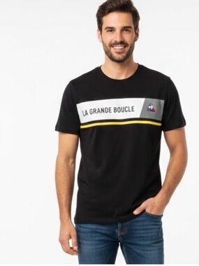 Le Coq Sportif Tour de France "La Grande Boucle" Black T-Shirt - Size XL